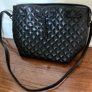 Talbots Quilted leather Crossbody drawstring bag